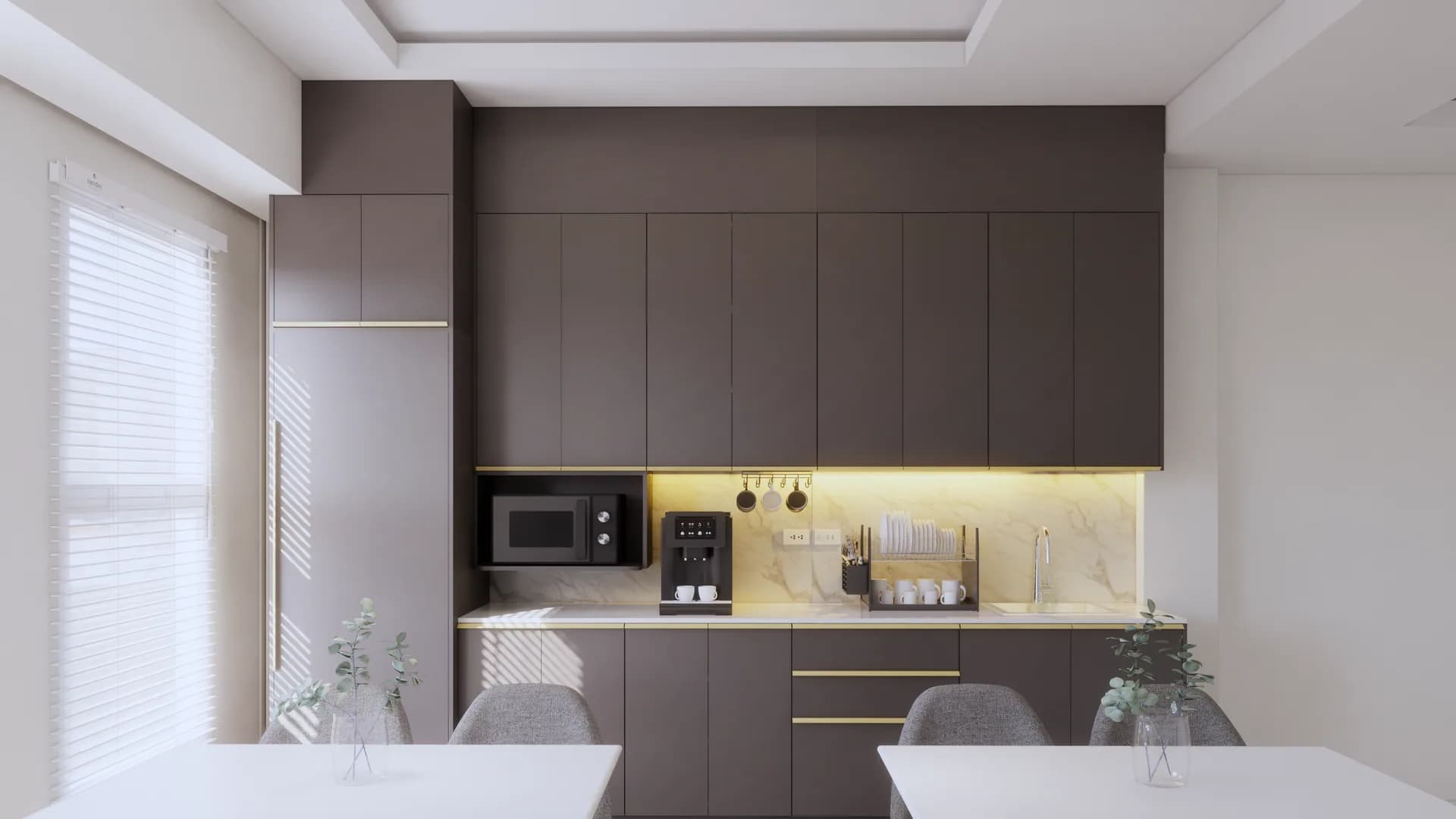 Render 3d เคาเตอร์และตู้ลอย พัทยาใต้ — ผลงาน Chon Decor ภาพที่ 1